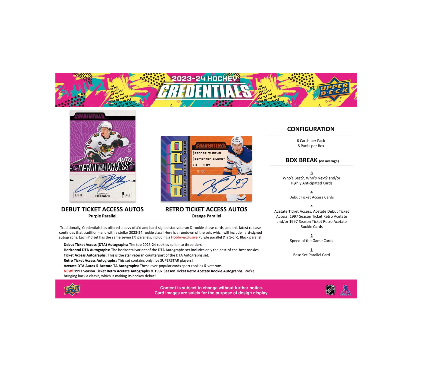 2023-24 Upper Deck Credentials Hockey Hobby Box