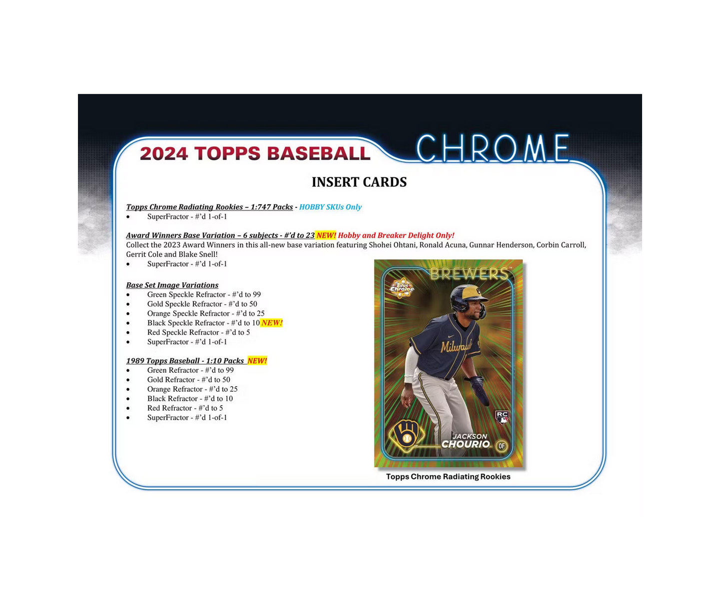 2024 Topps Chrome Baseball Hobby Box