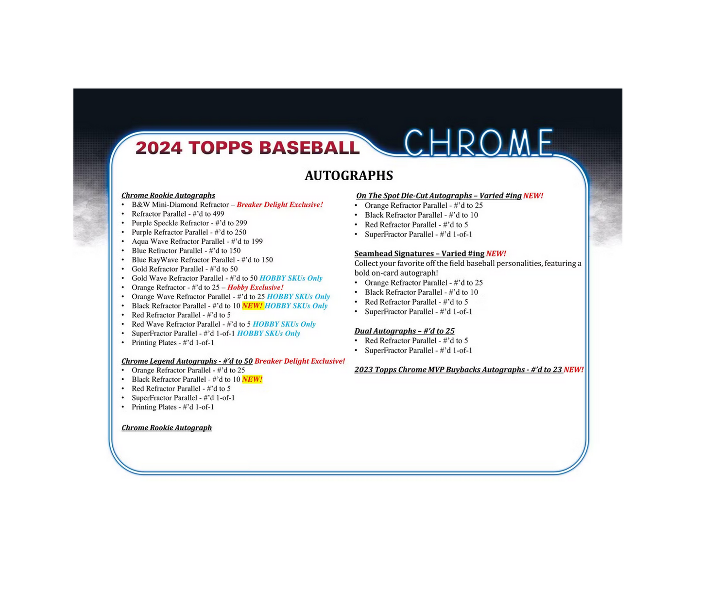 2024 Topps Chrome Baseball Hobby Box