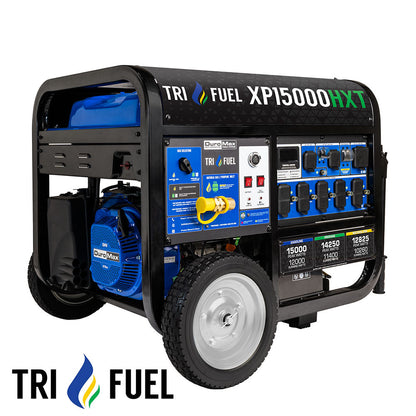 DuroMax XP15000HXT 15,000 Watt Electric Start Tri Fuel Portable Generator
