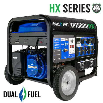 DuroMax XP15000HX 15,000 Watt Electric Start Dual Fuel Portable Generator