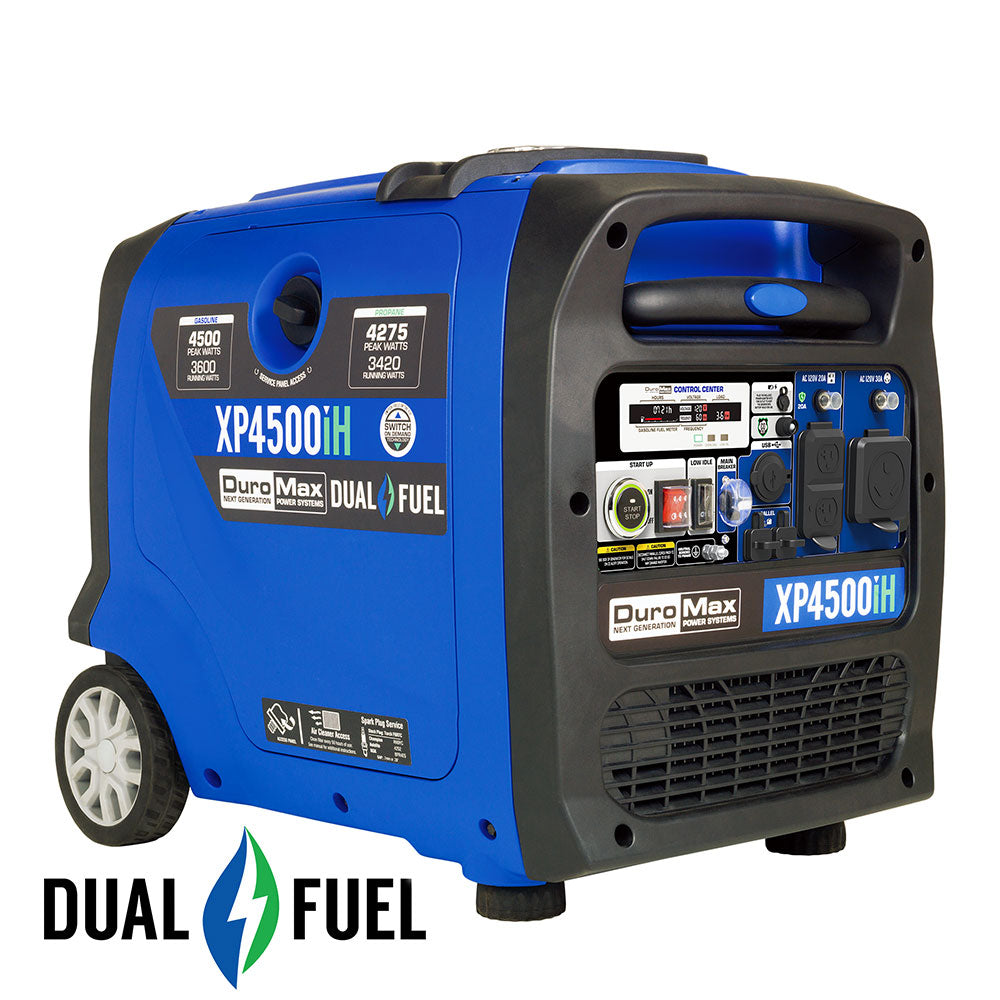 DuroMax XP4500iH 4,500 Watt Portable Dual Fuel Inverter Generator w/ CO Alert