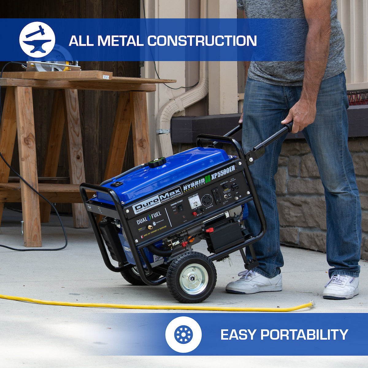 DuroMax XP5500EH 5,500 Watt Portable Dual Fuel Gas Propane Powered Generator
