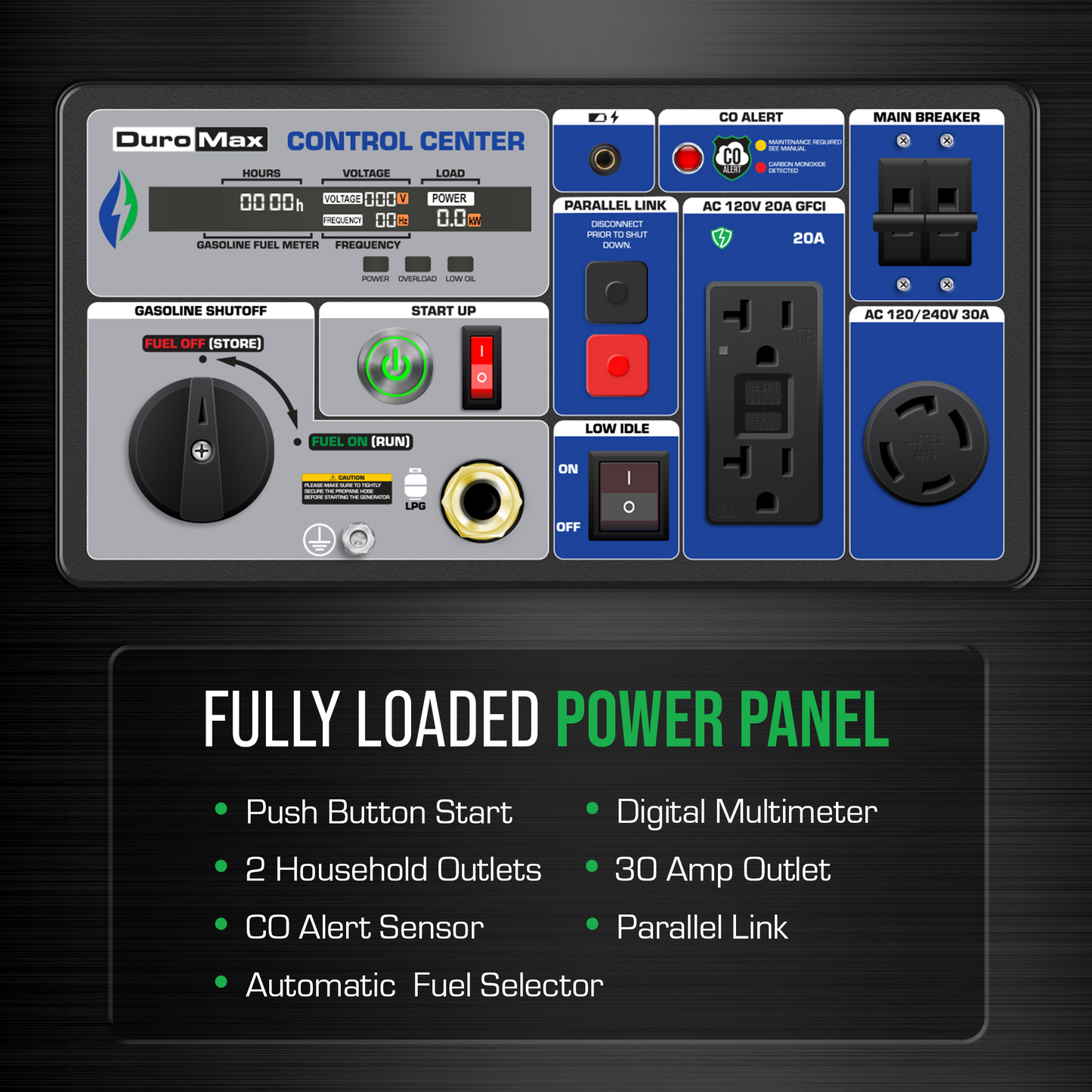 DuroMax XP7000iH 7,000 Watt Portable Dual Fuel Inverter Generator w/ CO Alert