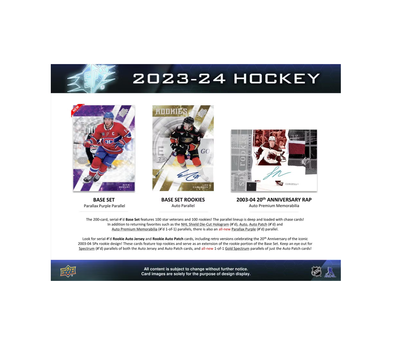 2023-24 Upper Deck SPx Hockey Hobby Box