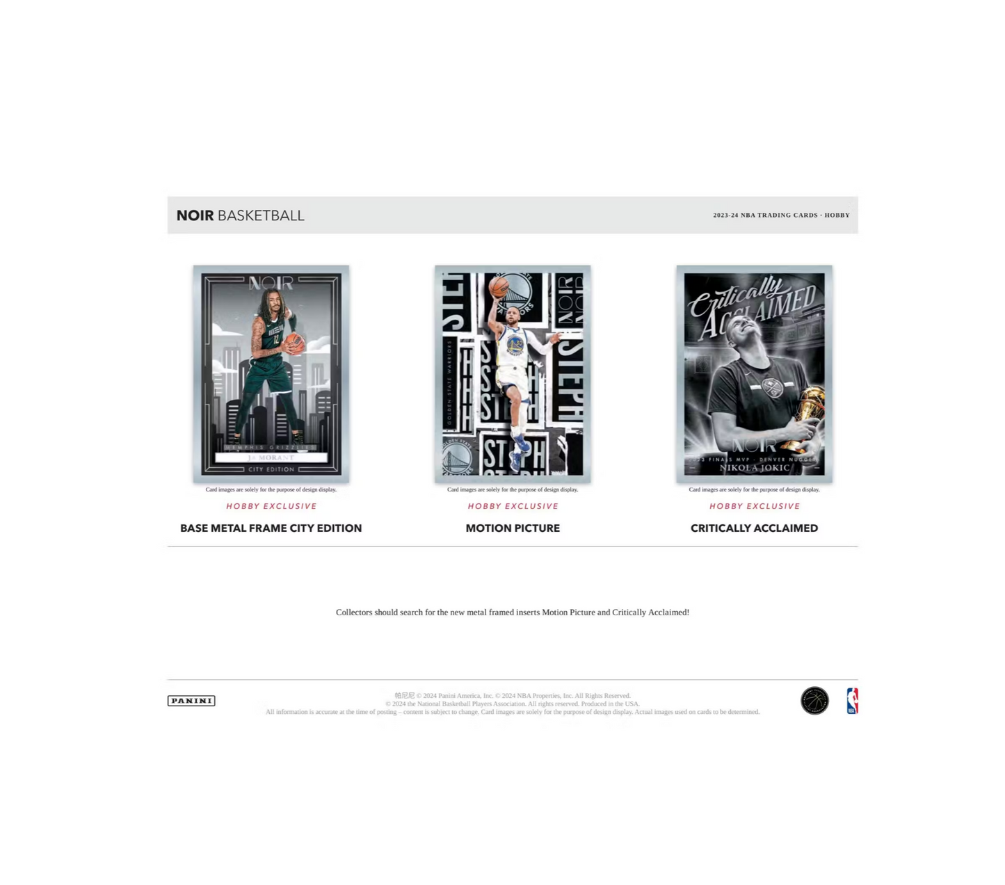2023-24 Panini Noir Basketball Hobby Box